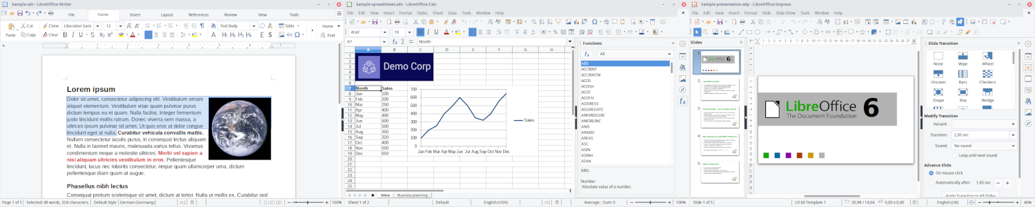 presentation in libreoffice